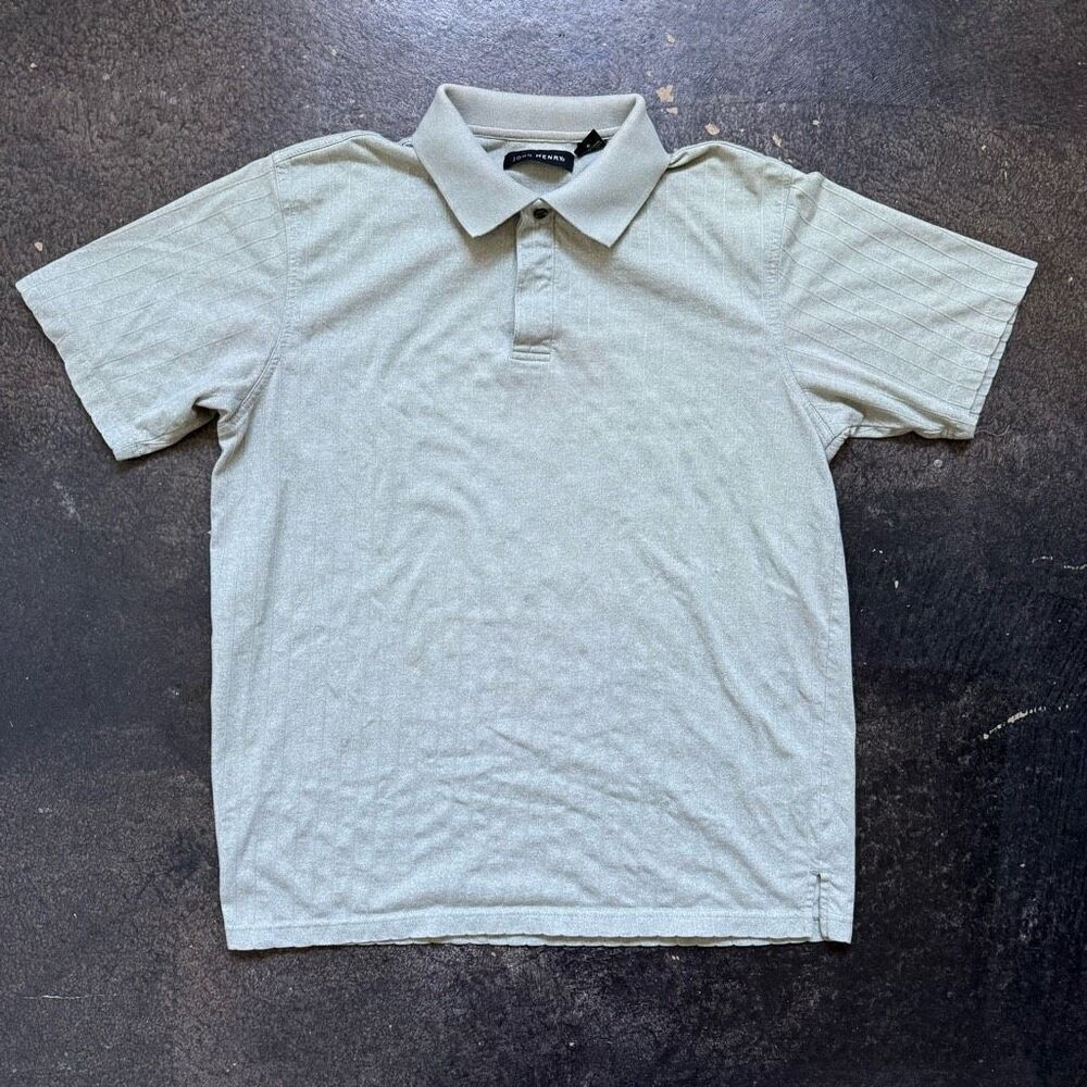 John Henry Men’s Short Sleeve Polo Shirt Size Large Cotton Blend Essential